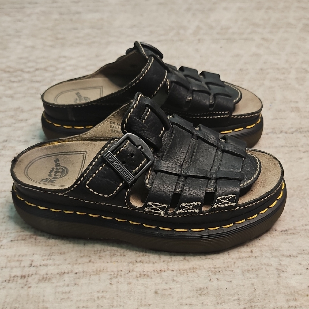 Dr. Martens Black Leather Women's Sandals